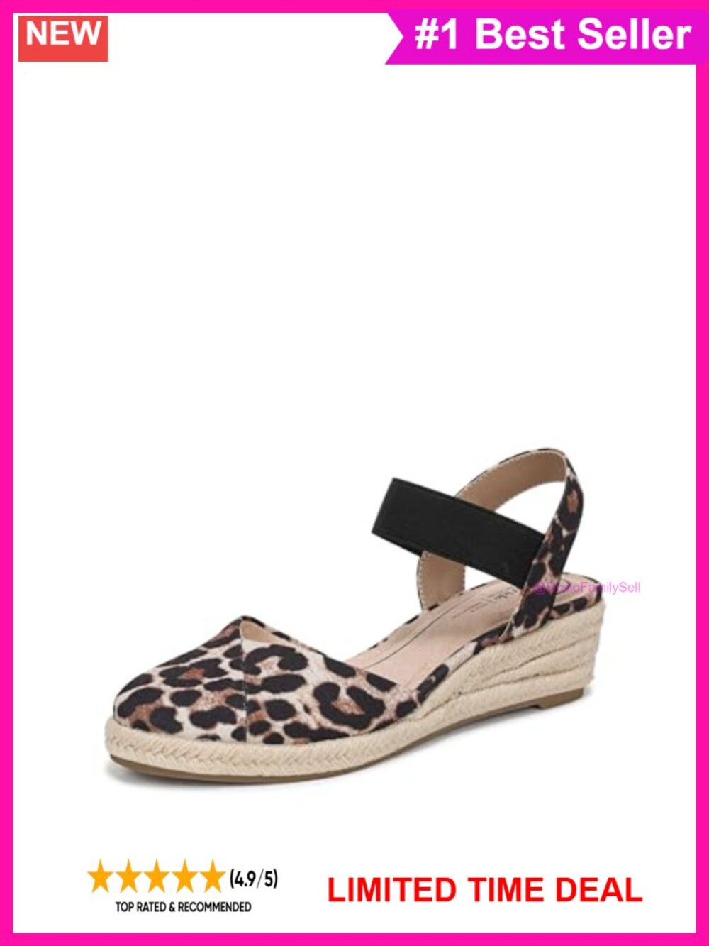 Wedge Espadrille Sandals with Jute Detail, Slip-On Ankle Strap